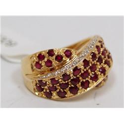 AAA Burmese Ruby & Diamonds Hand Made Ladies Ring