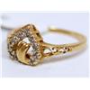 Image 2 : 14K Gold Ring With Diamonds Heart