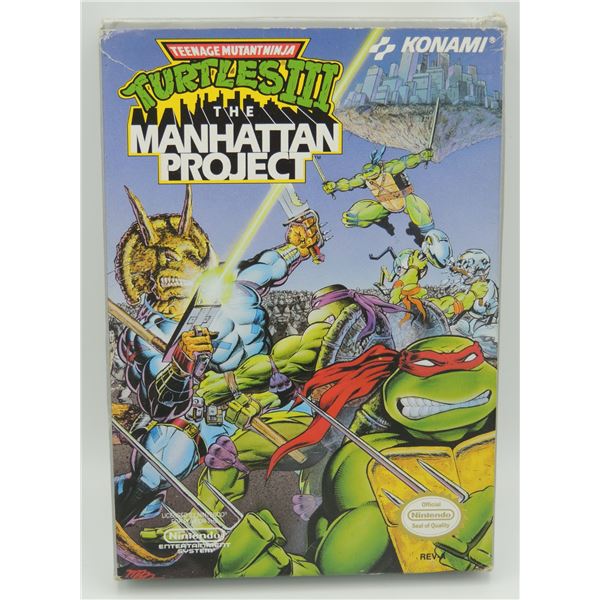 #11 Nintendo Nes Game TMNT III CIB Boxed Manhatten