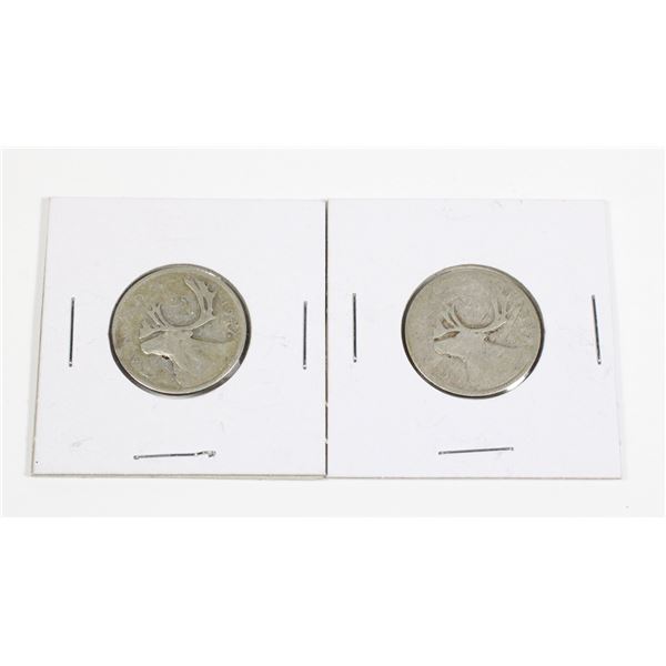 #27 1947 Canada 25 Cents Quarter Silver Coin lot