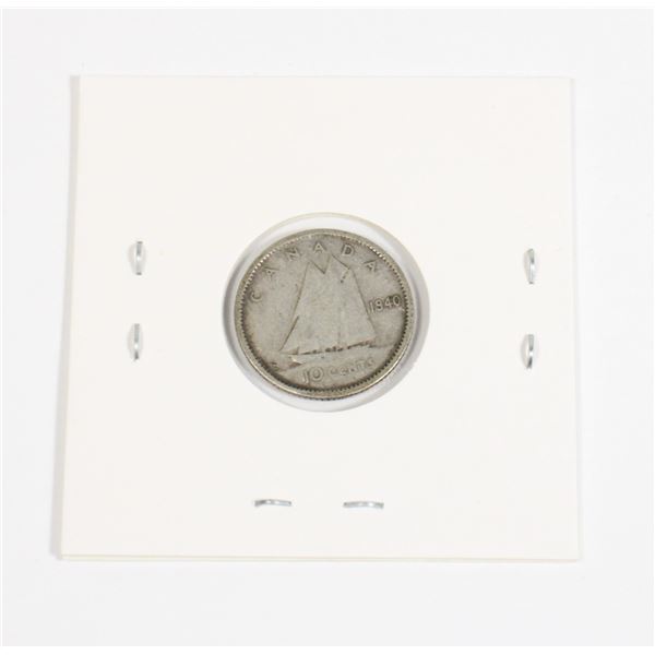 #35 WW2 1940 10 Cent Silver Dime Canada