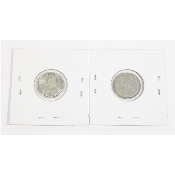 #38 1966 10 Cents Dime Canada Silver Coin Lot