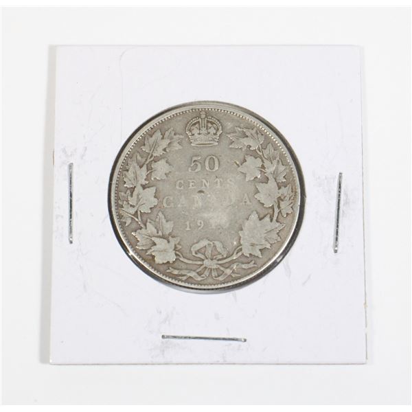 #50 1919 Fifty Cents Canada Silver Coin
