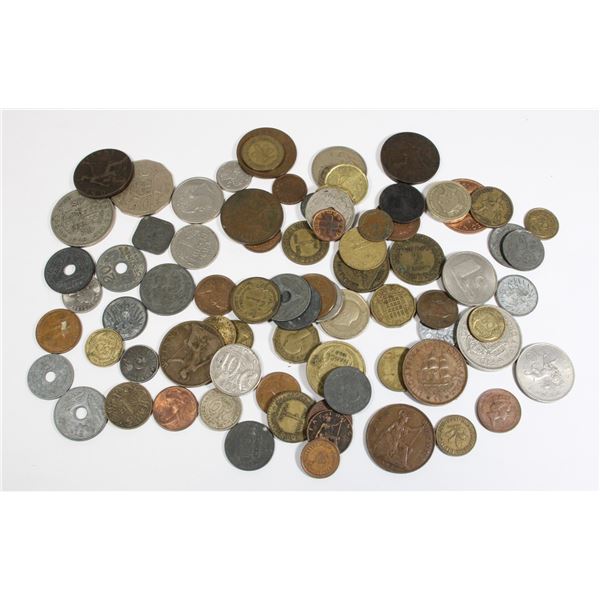 #71 Giant Lot International Coins Antique 1900's