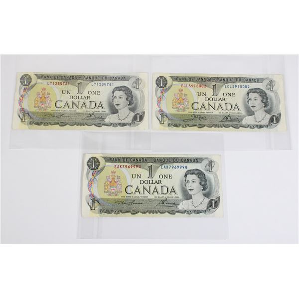 #75 1973 Canada $1 One Dollar Bill Banknote Lot