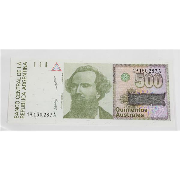 #84 1985 Argentina 500 Australes Bill Banknote