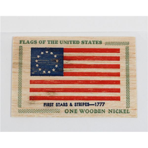 #89 Wooden Note First Stars & Stripes USA 1777