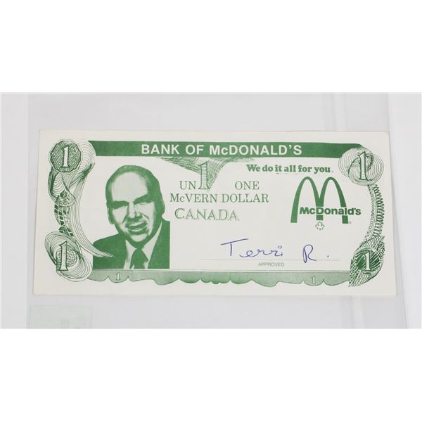 #93 Vintage McDonald's $1 Paper Money Token