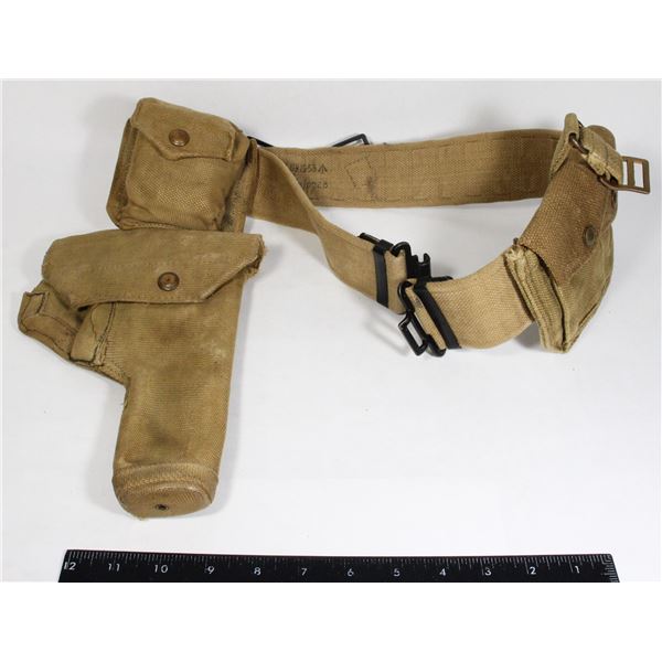 #105 British WW2 Khaki Pistol  Holster + Belt