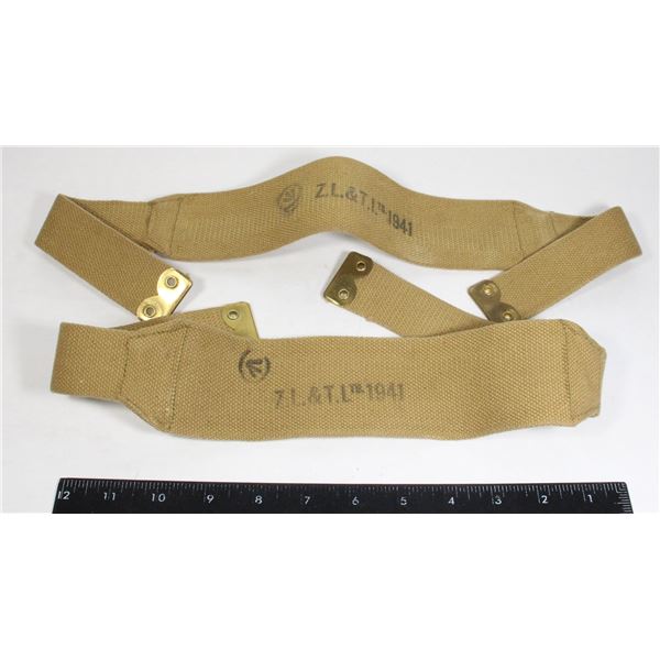 #112 WW1 1941 Z.L. & T Canadian Khaki Strap Pair