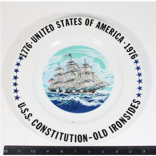 #133 1776 1976 USS Constitution Porcelain Plate