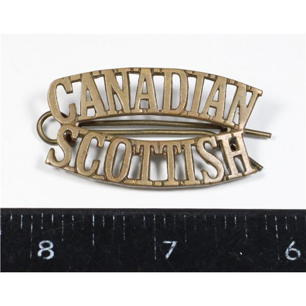 #142 WW1 WW2 Canadian Scottish Shoulder Title