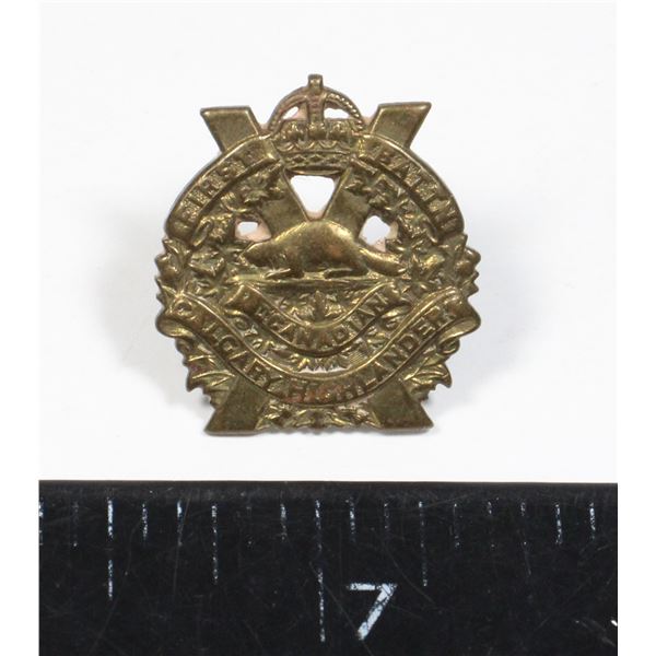 #144  WW2 Calgary Highlanders Collar Badge