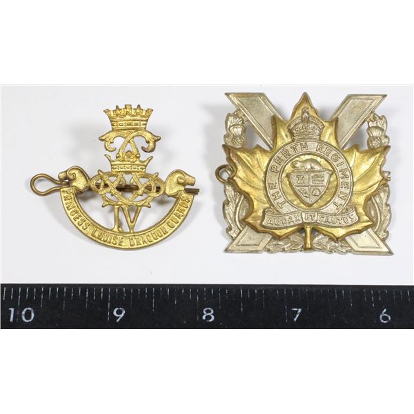 #156 Pair WW2 Canadian Cap Badge Perth Regiment