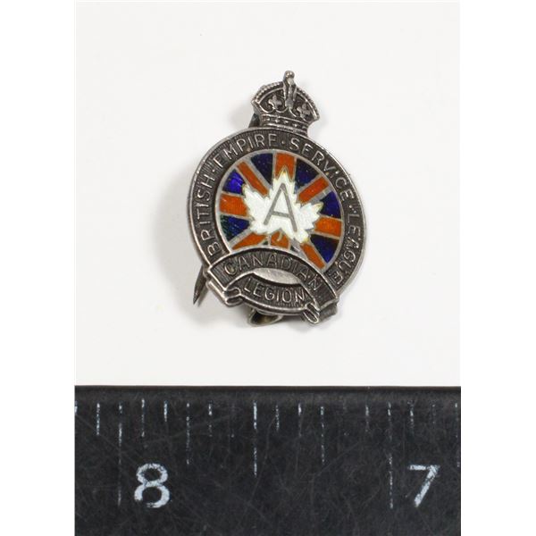#168 WW2 Canada Pin British Empire Sterling Silver