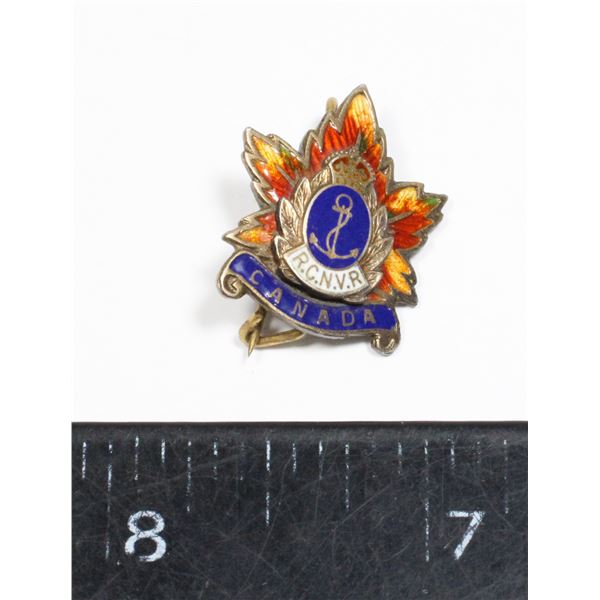 #172 WW2 RCNVR Pin Enamel Sterling Silver