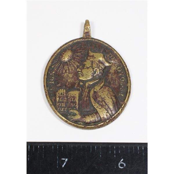 #187 Antique Religious Pendant Canonization