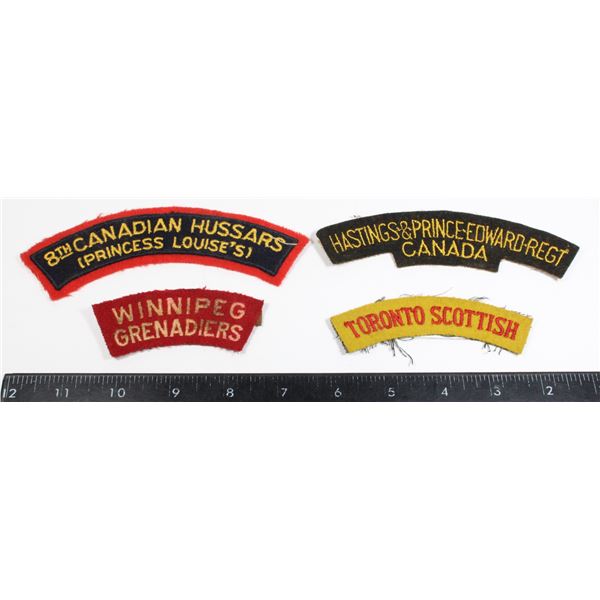 #200 Shoulder Title Lot inc 8th Canadian Hussars