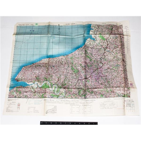 #233 WW2 British Military Map Havre-Amiens 1943