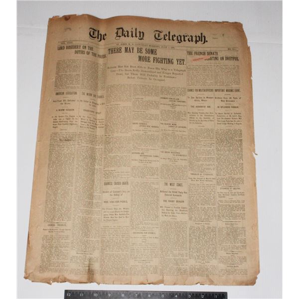 #238 Boer War Newspaper June 2nd 1900 Telegraph