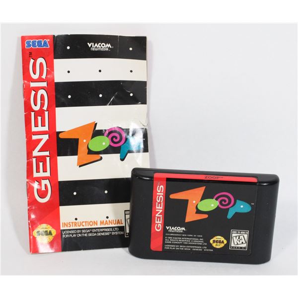 #315 Sega Genesis Game Zoop w/ manual works!