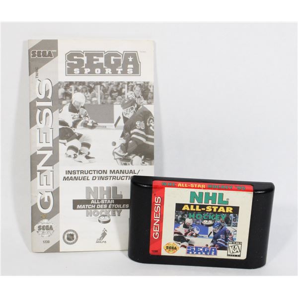 #316 Sega NHL All-Star Hockey 93 w/ manual works!