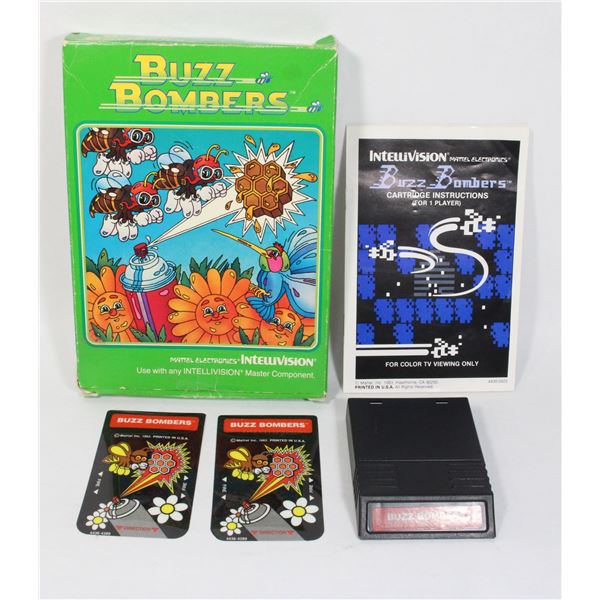#327 Intellivision Game Buzz Bombers CIB Complete