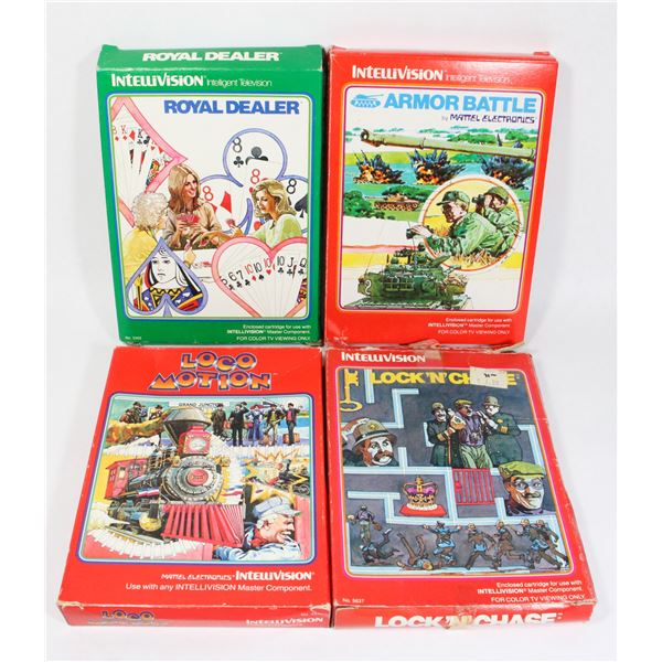 #328 Intellivision Lot of 4 CIB Games Loco Motion