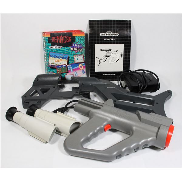 #411 Sega Genesis Menacer Gun + game CIB