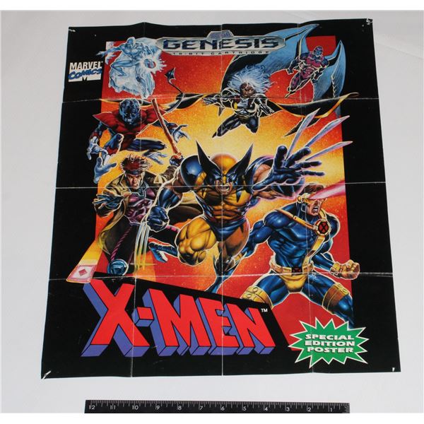#419 Vintage Sega Genesis X-Men Poster 1990's