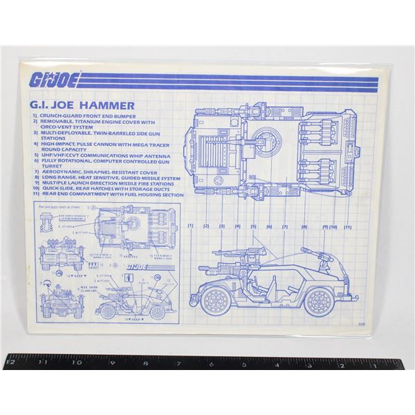 #613 G.I. Joe ARAH Blueprints Hammer Vehicle
