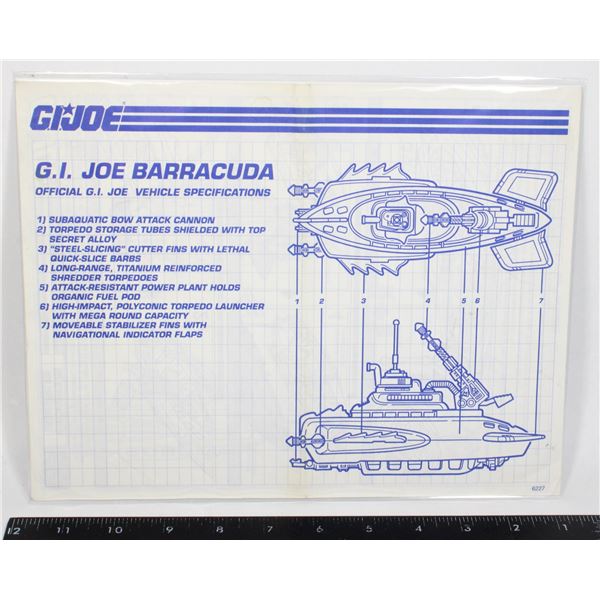 #614 G.I. Joe ARAH Blueprints Barracuda Vehicle