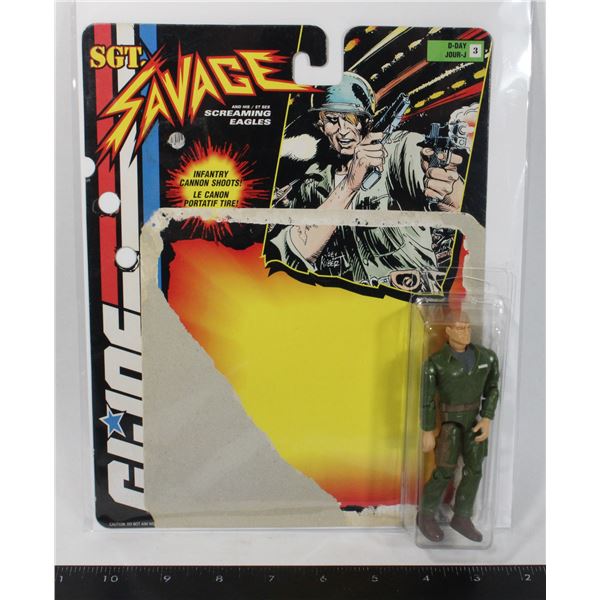 #629 1995 G.I. Joe Sgt Savage D-Day W/ Card