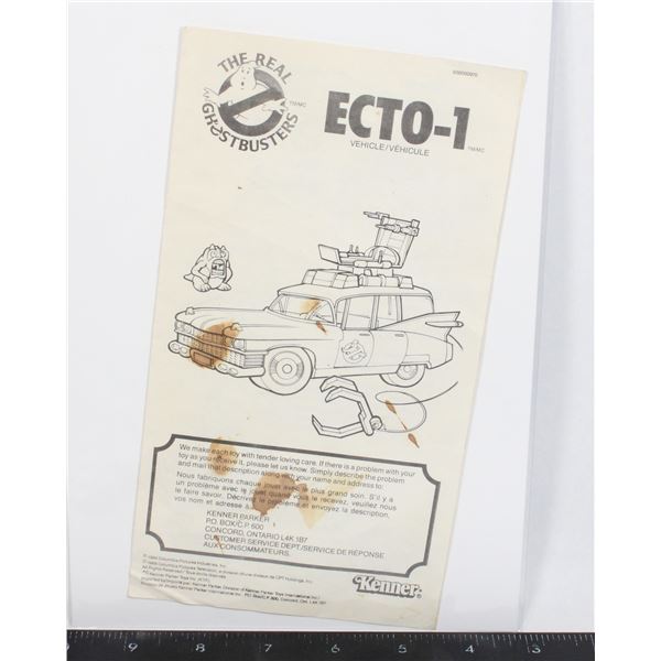#658 Kenner 1986 Real Ghostbusters ECTO-1 Manual