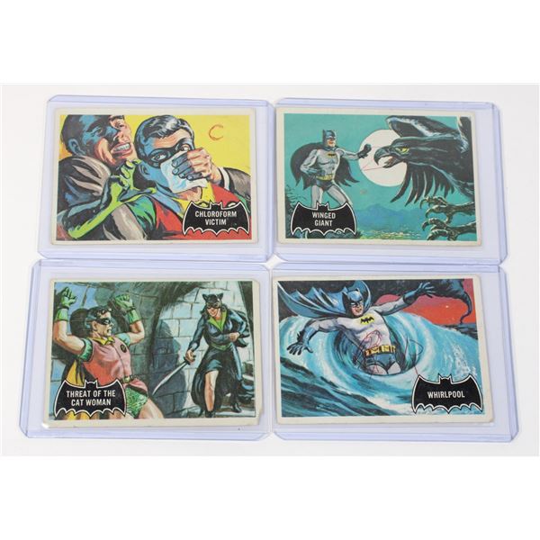 #808 1966 O-Pee-Chee Batman Card #6,31,52,54 Lot
