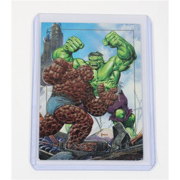 #809 1992 Marvel Masterpieces Card Thing Vs Hulk