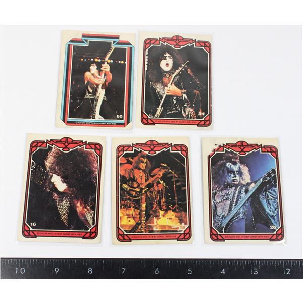 #814 Donruss 1978 KISS Band Card lot of 5