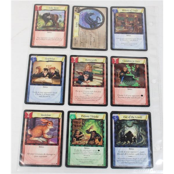 #822 Harry Potter Trading Card Game Lot of 9 Cards