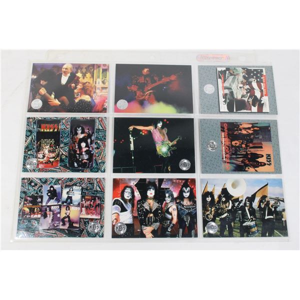 #823 Lot of 9 KISS Band Cards 1998