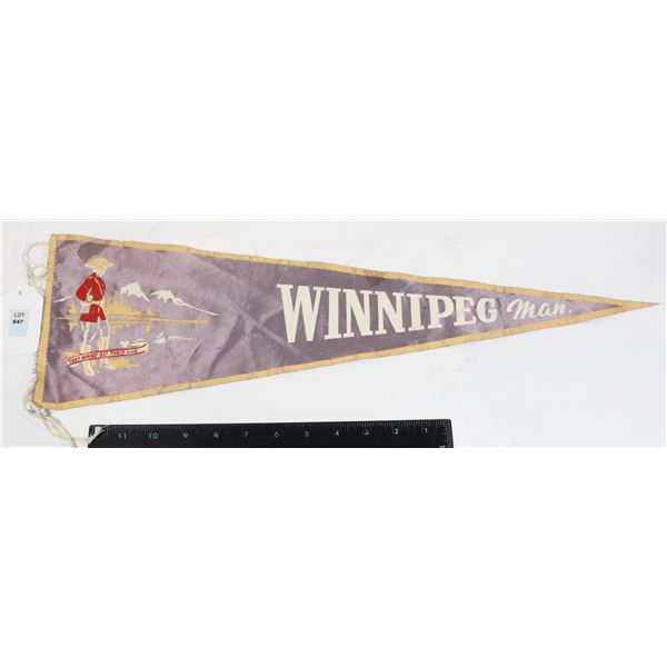 #847 1900's Pennant RCMP Winnipeg Manitoba Silk