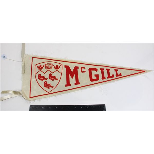 #898 1960s Silk Pennant McGill University Montreal
