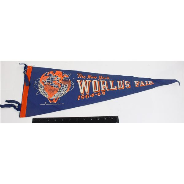 #911 1964 1965 New York World's Fair Pennant USA