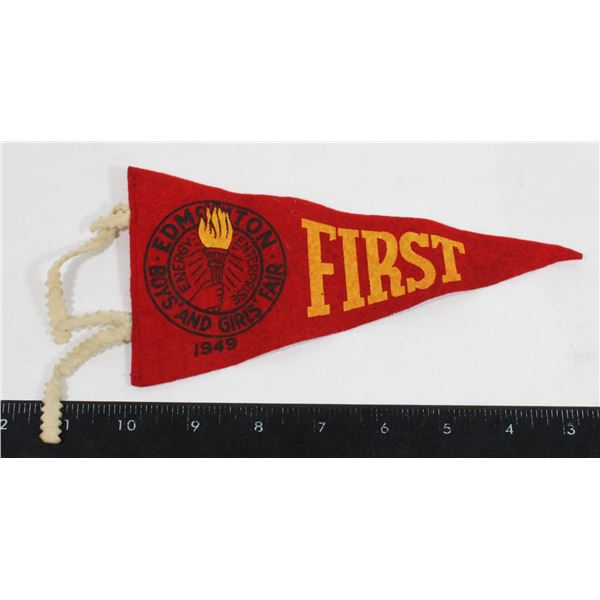 #970 1949 Edmonton Boys and Girls Fair Pennant 1st