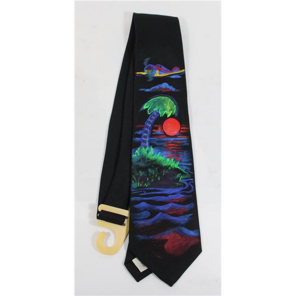 #984 Vintage Men's Tie Retro Hand Painted Design