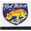 Image 1 : #1013 1960's Port McNeill B.C. Patch Crest Large