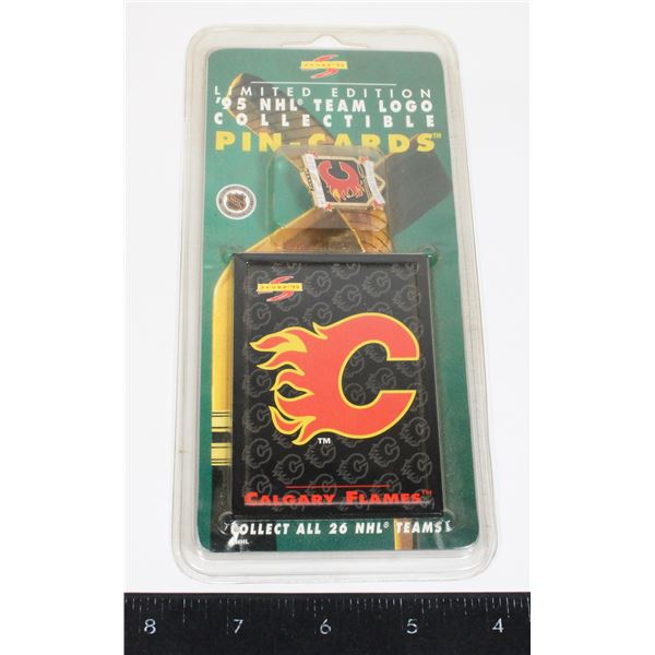 #1017 1995 Calgary Flames Pin Card Sealed NHL