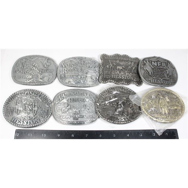 #1029 8 National Finals Rodeo Hesston buckles 1982