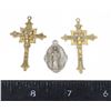 Image 1 : #1035 Lot of 3 Religious Pendants Christian 1900's