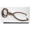 Image 1 : #1053 Antique Large Pincher Tool Iron Tongs Marked