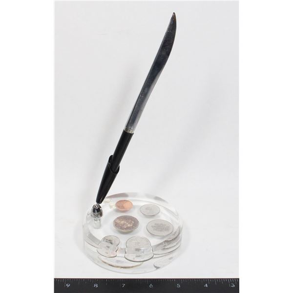 #1075 Canadian 1991 Coin Set w/ Pen Acrylic